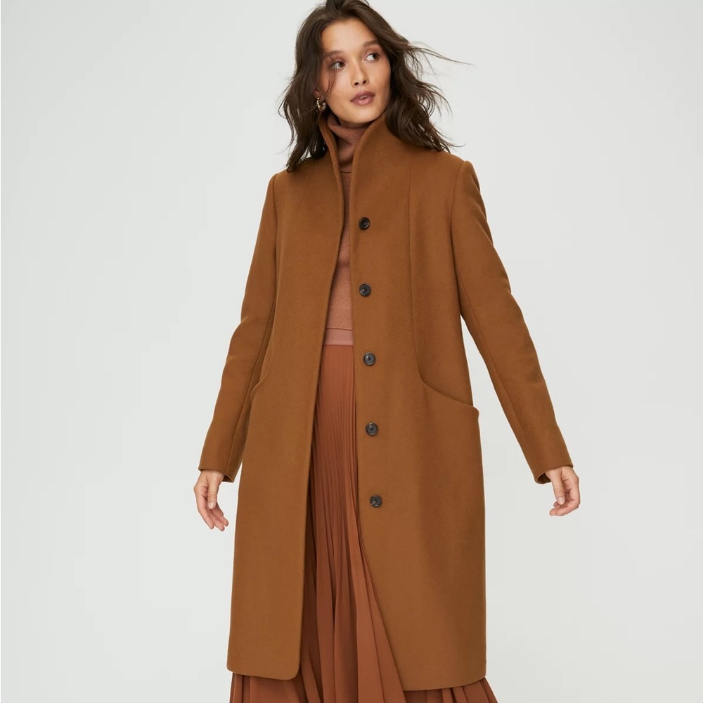 Wilfred Cocoon Coat Long - Sand Island - XXS